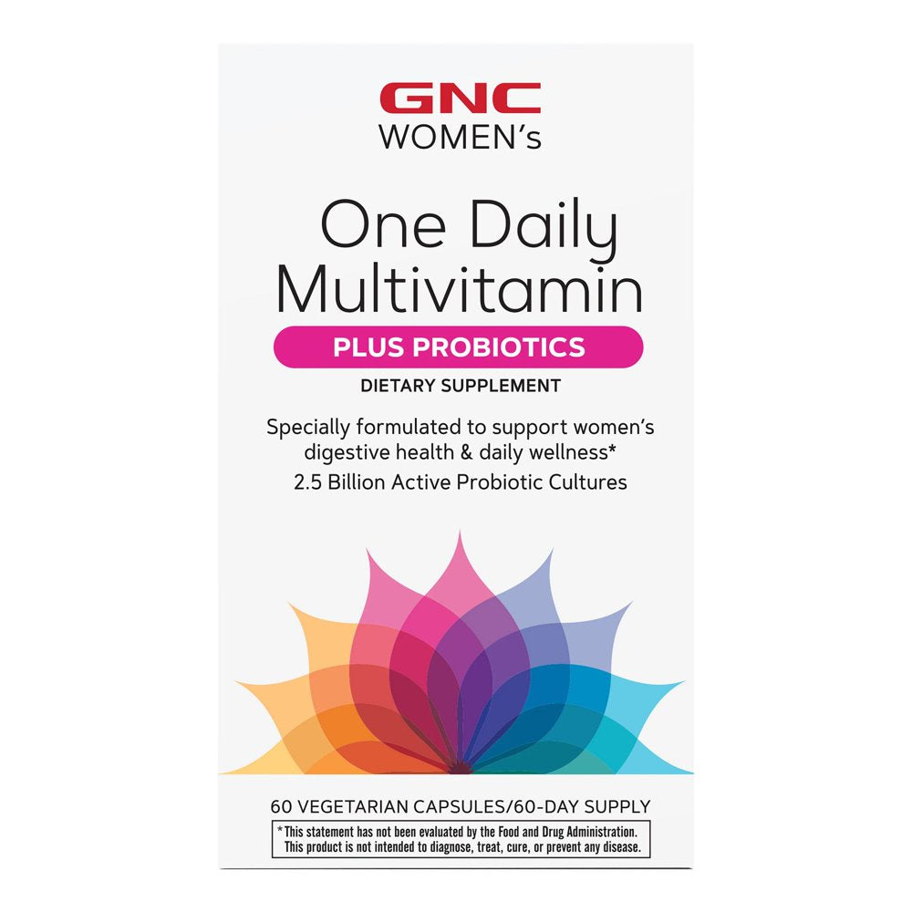 GNC Women'S Multivitamin + Probiotics, 60 Capsules, One Daily Vitamins & Minerals plus Digestive Health for Women