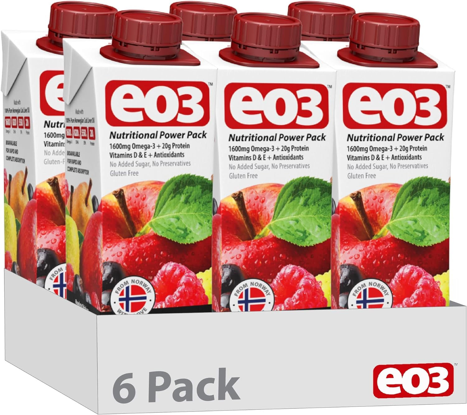 Omega-3 Multi-Nutritional Fruit Smoothie | 100% Cod Liver Oil | Whey Protein, Vitamins, Antioxidants| Gluten Free, No Added Sugar, No Preservatives | Ready-To-Drink | 6 Pack, 8.4 Fl Oz