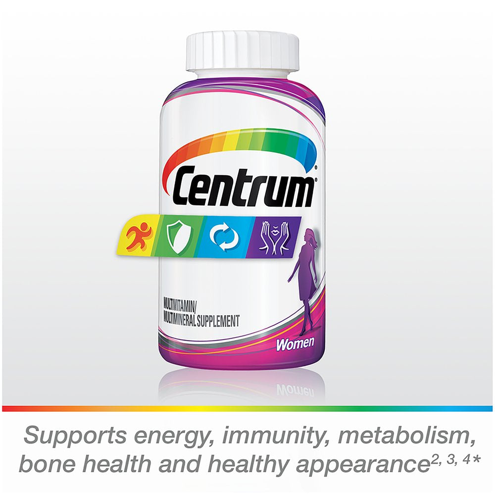 Centrum Multivitamins for Women, Multivitamin/Multimineral Supplement with Iron, Vitamins D3, B and Antioxidants - 250 Count