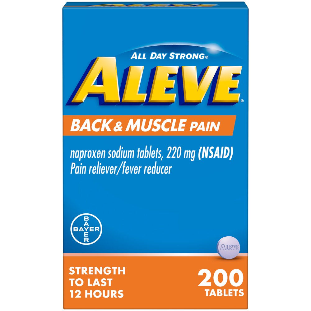 Aleve Back & Muscle Pain Reliever Naproxen Sodium Tablets, 200 Count