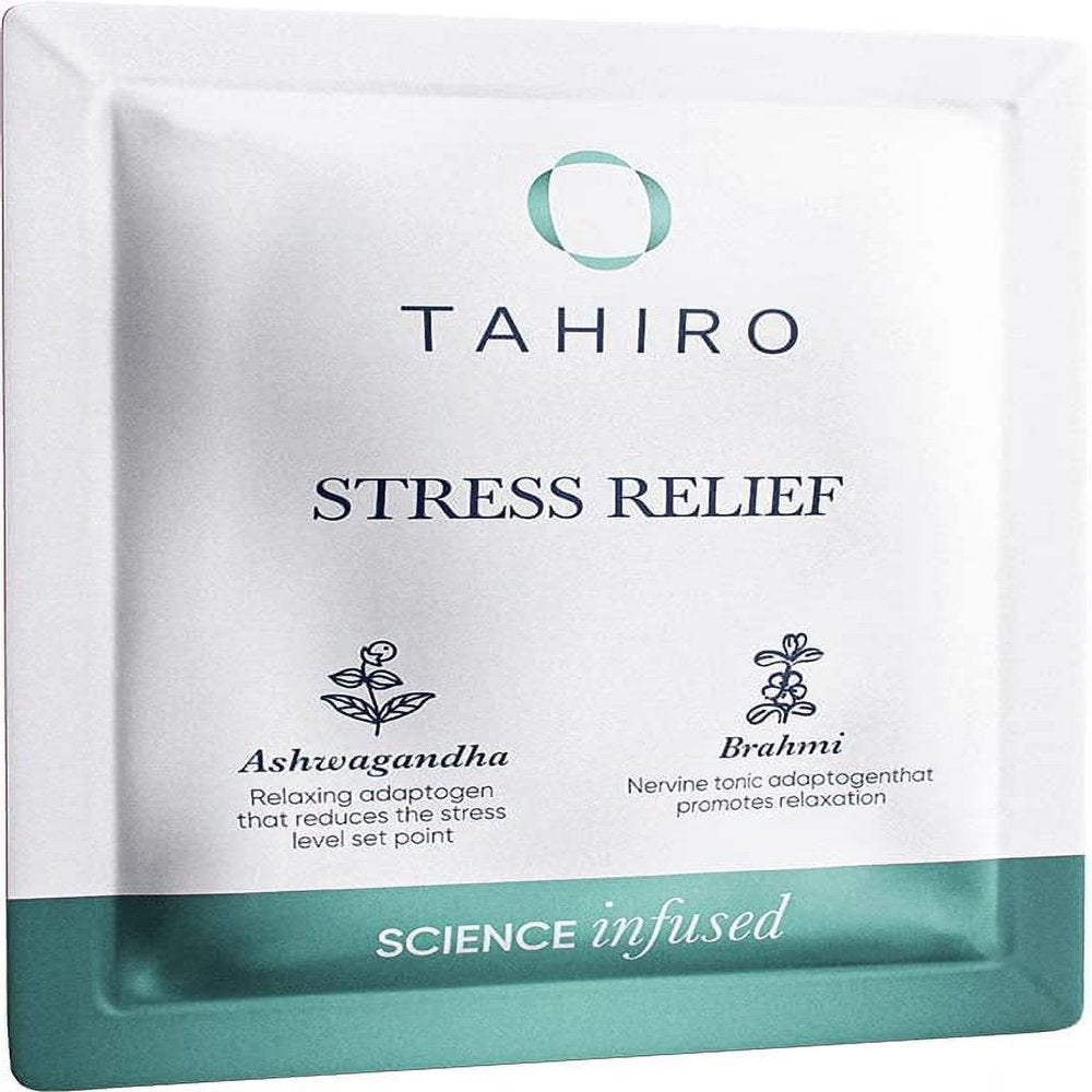 Tahiro Stress-Relief Supplement β Natural Brain Support Supplement with Magnesium, Vitamin B, Ashwagandha, Brahmi β Non-Gmo Vegan Brain Booster Supplement for Focus and Energy β 28-Packets, 56 Total