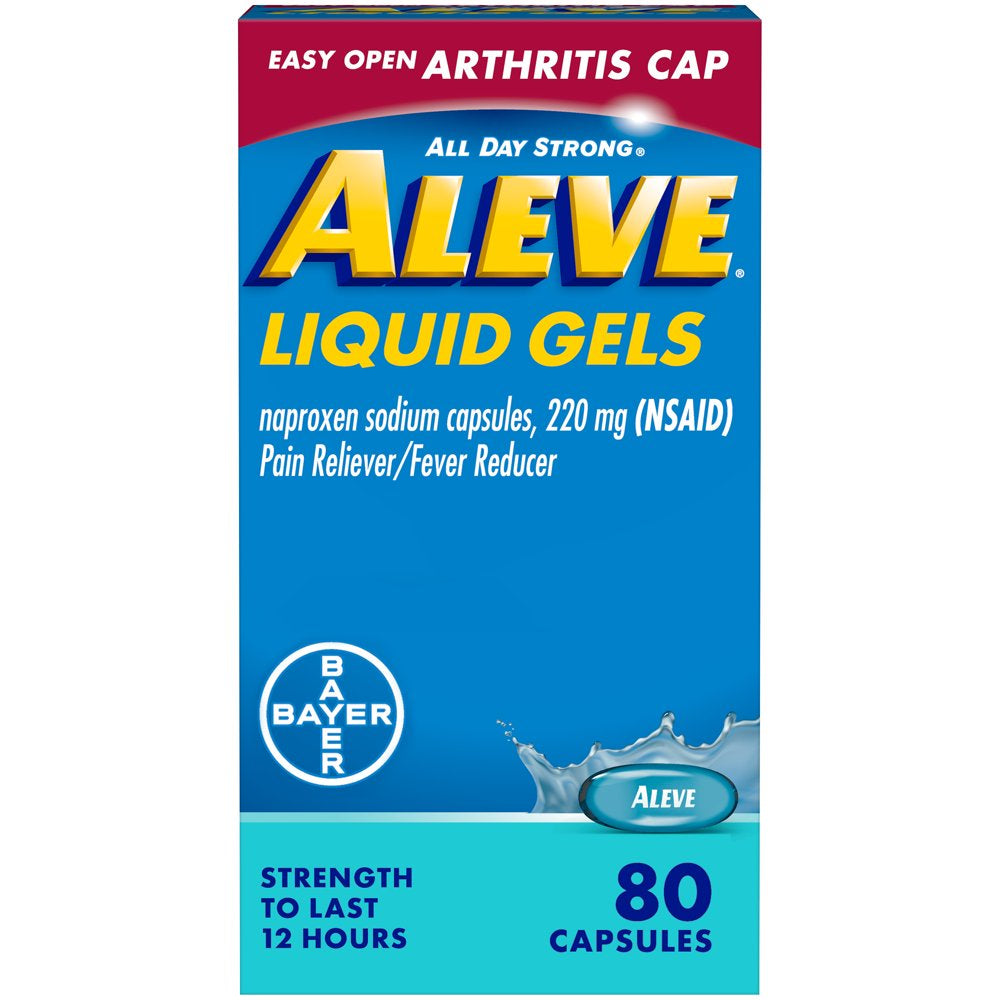 Aleve Liquid Gels Easy Open Arthritis Cap Naproxen Sodium Pain Reliever, 80 Count