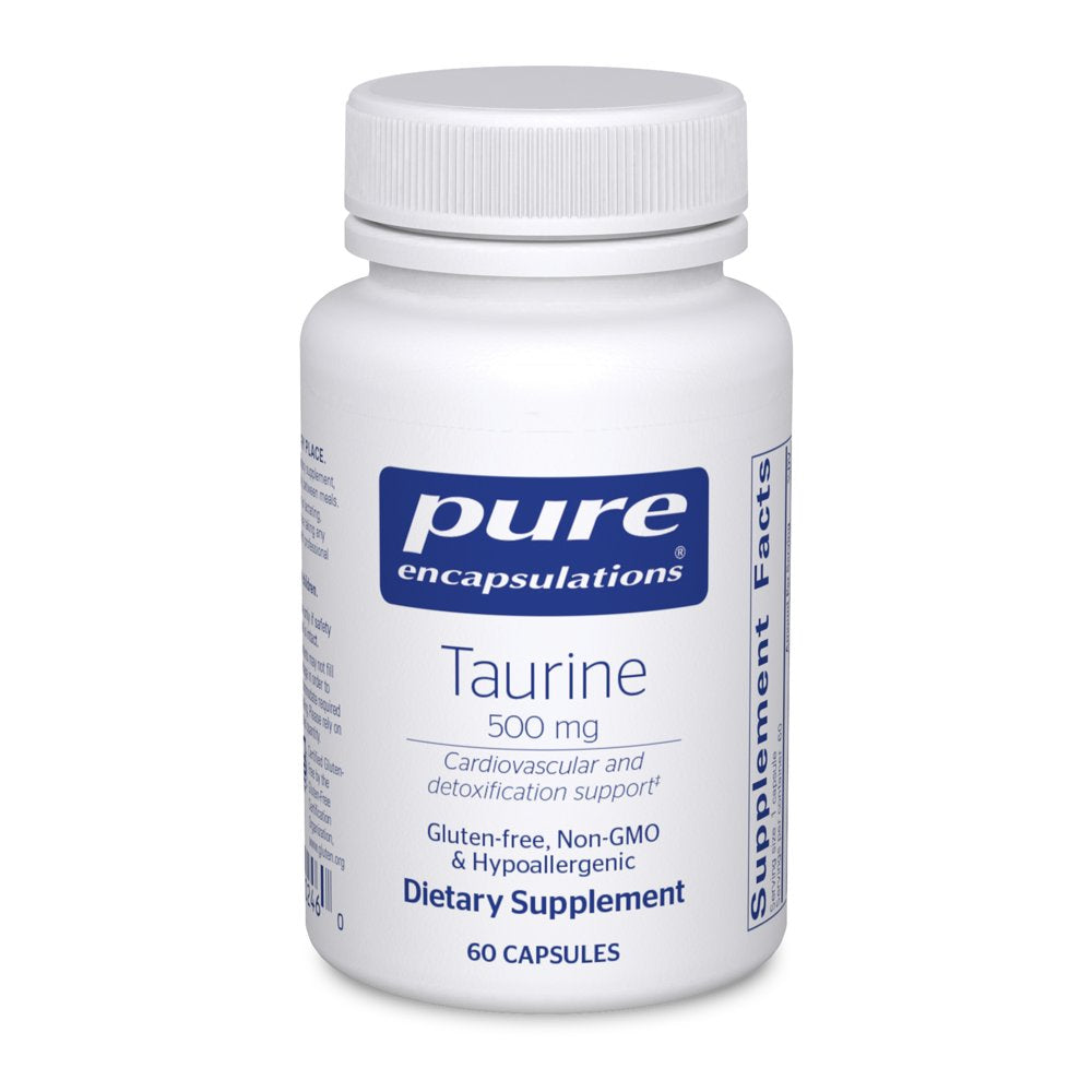 Pure Encapsulations Taurine 500 Mg | Amino Acid Supplement for Liver, Eye Health, Antioxidants, Heart, Brain, and Muscles* | 60 Capsules