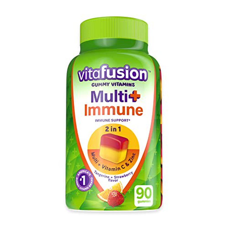 Vitafusion Multi+ Immune Support* €“ 2-In-1 Benefits & Flavors €“ Adult Gummy Vitamins with Vitamin C, Zinc, Daily Multivitamins, 90 Count