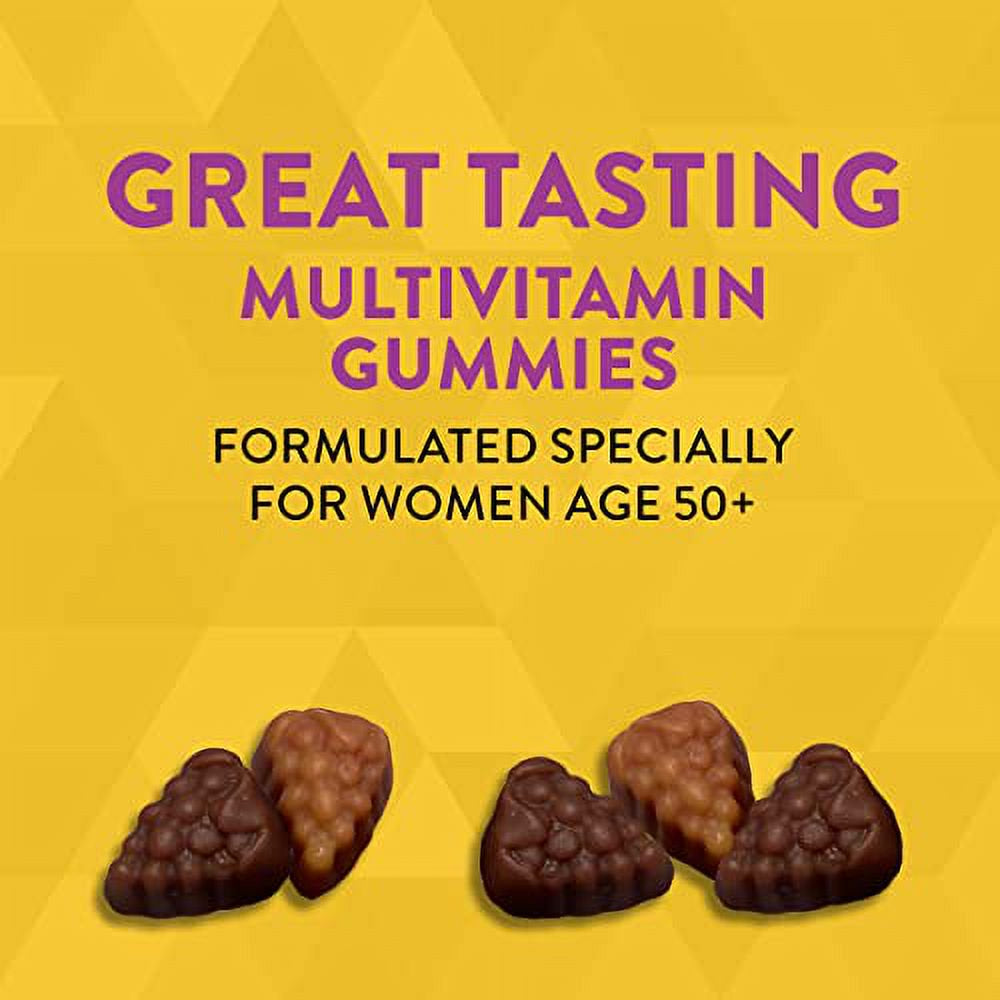Nature'S Way Alive! Women’S 50+ Gummy Multivitamins, Supports Multiple Body Systems, Supports Cellular Energy, B-Vitamins, Gluten-Free, Vegetarian, Mixed Berry Flavored, 130 Gummies