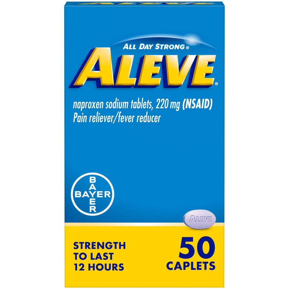 Aleve Caplets Naproxen Sodium Pain Reliever, 50 Count