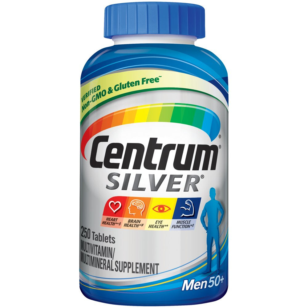 Centrum Silver Multivitamins for Men over 50, Multivitamin/Multimineral Supplement with Vitamin D3, B Vitamins and Zinc - 250 Count