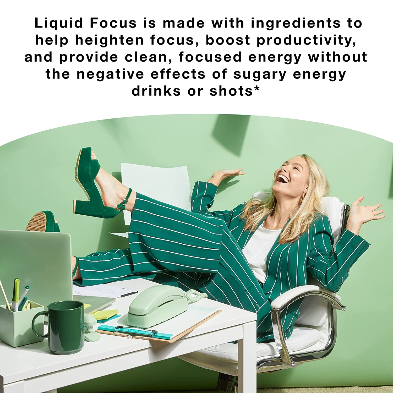 More Labs Liquid Focus, Nootropic Smart Drink with Powerful Antioxidants & Adaptogenic Herbs for Energy and Concentration, 150Mg Caffeine (Pack of 12)