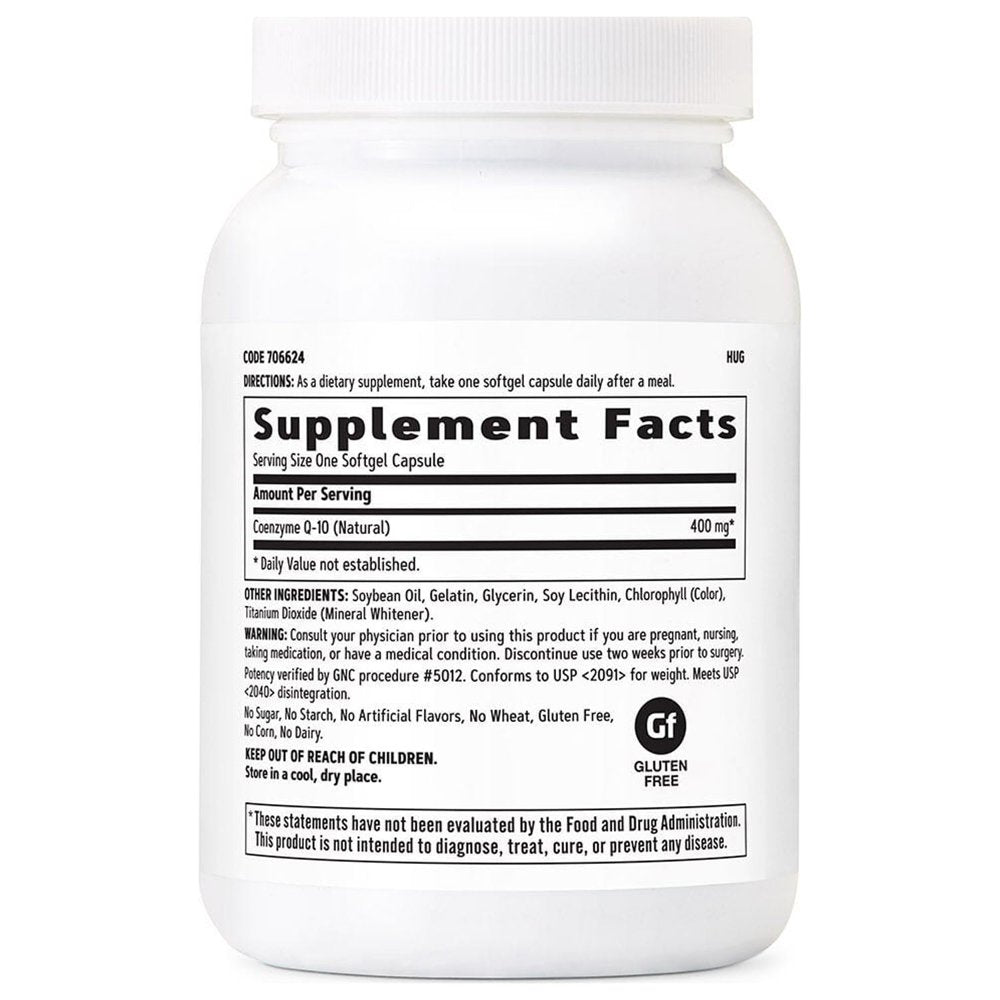 GNC Coq-10 400Mg, 60 Softgels, Supports Cardiovascular Health