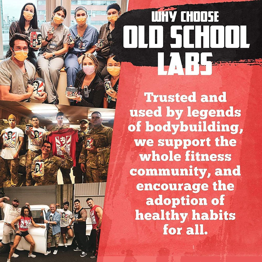 OLD SCHOOL VINTAGE BURST – Long Lasting Nitric Oxide Booster & Pump Supplement, Enhanced Blood Flow, Vascularity, Volumizer, Arginine, Maca, Spectra, Vanadyl, All Natural, 120 Capsules