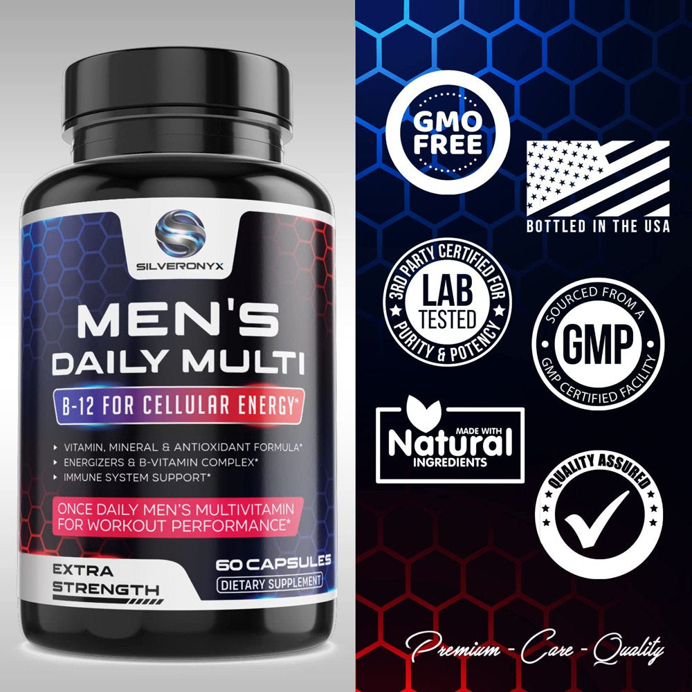 Mens Multivitamins | Men'S Multi with Vitamins A, C, D, E, B, Lycopene, Zinc, Calcium & More | Energy & Immune Health Support Supplement for Him, Adult Daily Vitamin Multivitamin for Men - 60 Capsules