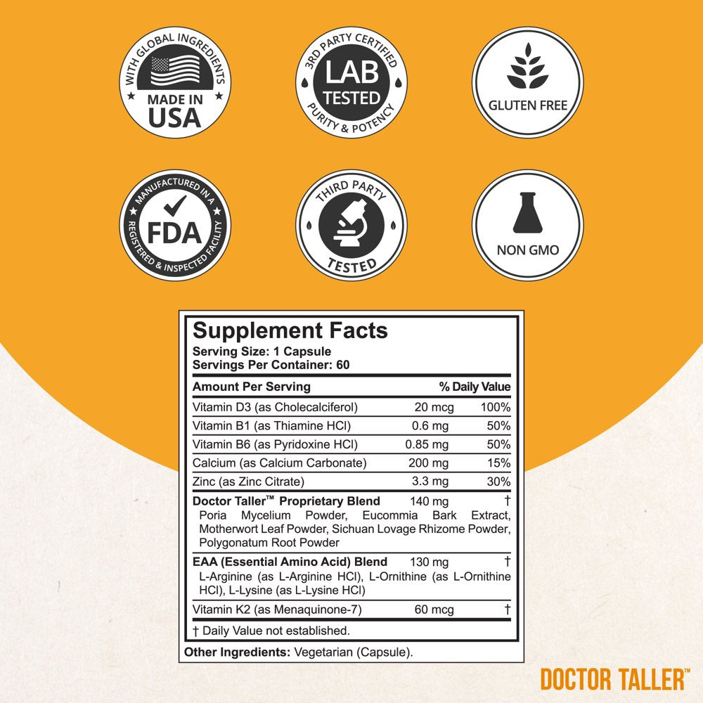 Doctor Taller by Nubest, Support Healthy Growth for Children (8+) and Teens, Premium Growth Supplement, Help Children and Teens Grow, 60 Vegan Capsules (Pack of 3)