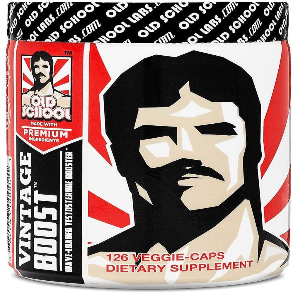 OLD SCHOOL Vintage Boost - Testosterone Booster for Men - Natural Testosterone Booster Supplement - Wave-Loaded Test Booster, Safe & Effective with Tribulus - Builds Muscle & Boosts Vitality