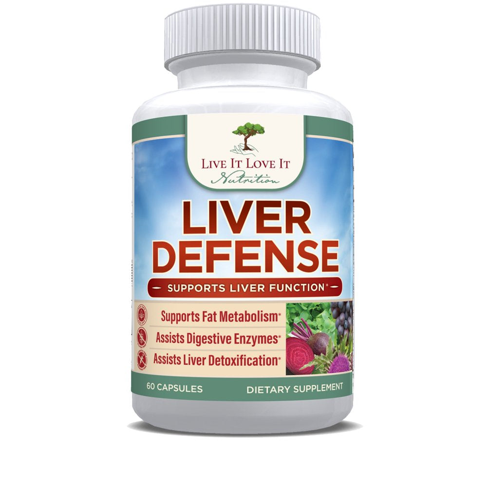 Liver Defense (60 Caps) by Live It Love It, Liver Health Dietary Supplement with Milk Thistle & Zinc