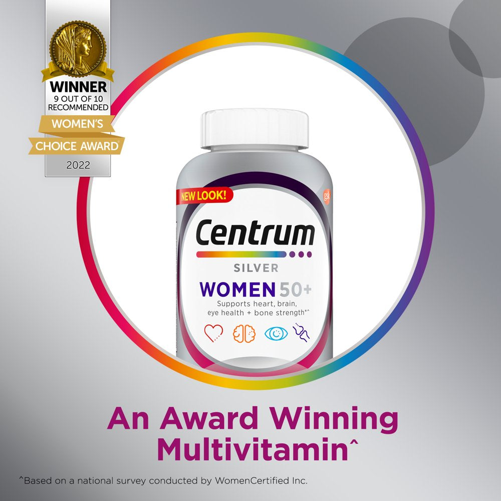 Centrum Silver Multivitamins for Women over 50, Multimineral Supplement, 200 Ct