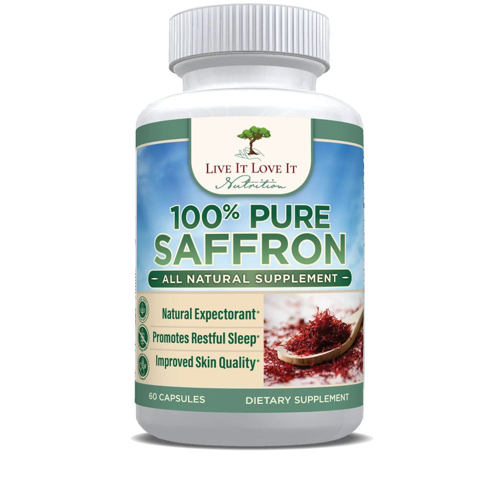 Live It Love It Saffron Extract 88.5Mg, 60 Capsules - Veggie Caps, Non-Gmo Natural Supplement