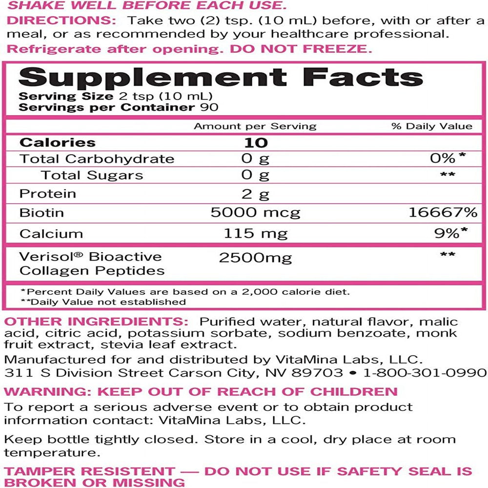 Zena Liquid Collagen + Biotin, 30 Fluid Ounce