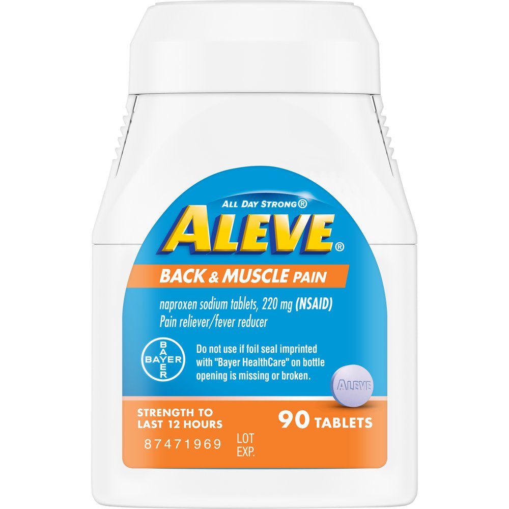 Aleve Back & Muscle Pain Reliever Naproxen Sodium Tablets, 90 Count