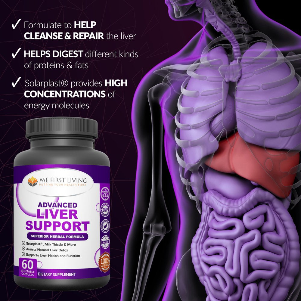 Liver Support Supplement with Milk Thistle, Solarplast & More - 60 Capsules