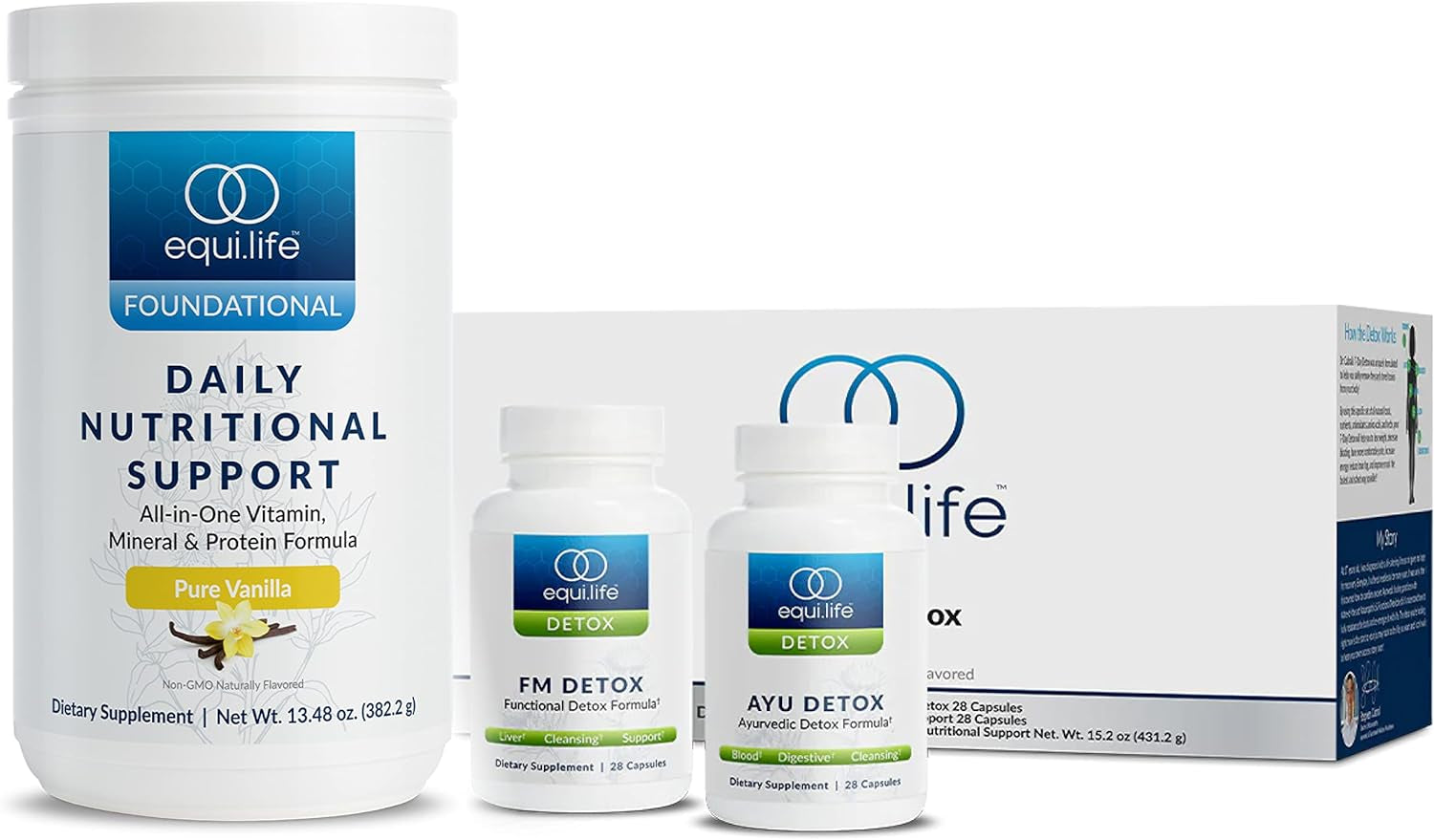 Equilife - Dr. Cabral Detox, 7-Day Full-Body Detox, Health & Wellness System, Body Cleanse, May Help Boost Energy & Mood, Optimal Support for Mental Clarity & Stress Relief (Vanilla, 14 Servings)