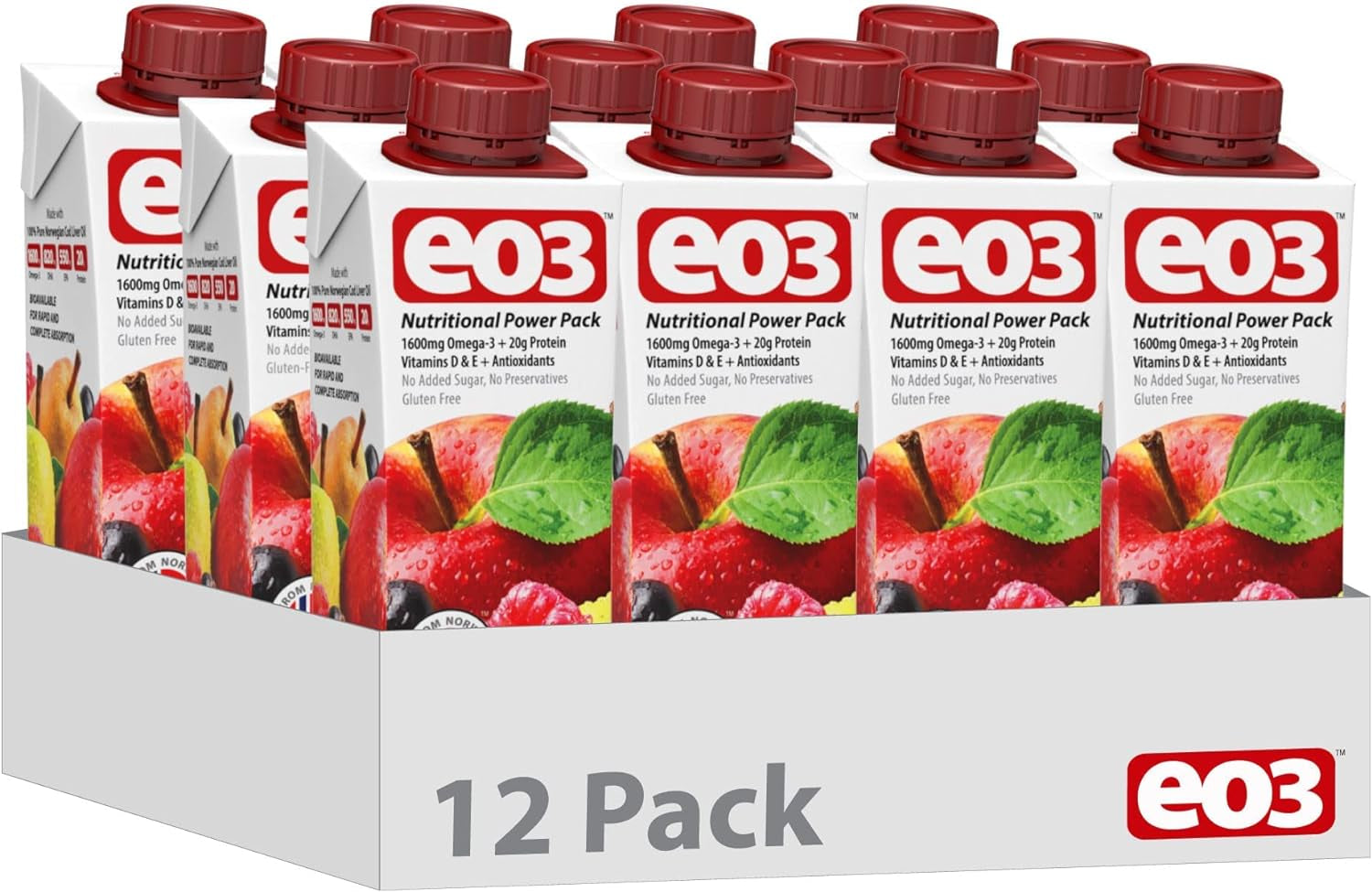 Omega-3 Multi-Nutritional Fruit Smoothie | 100% Cod Liver Oil | Whey Protein, Vitamins, Antioxidants| Gluten Free, No Added Sugar, No Preservatives | Ready-To-Drink | 12 Pack, 8.4 Fl Oz