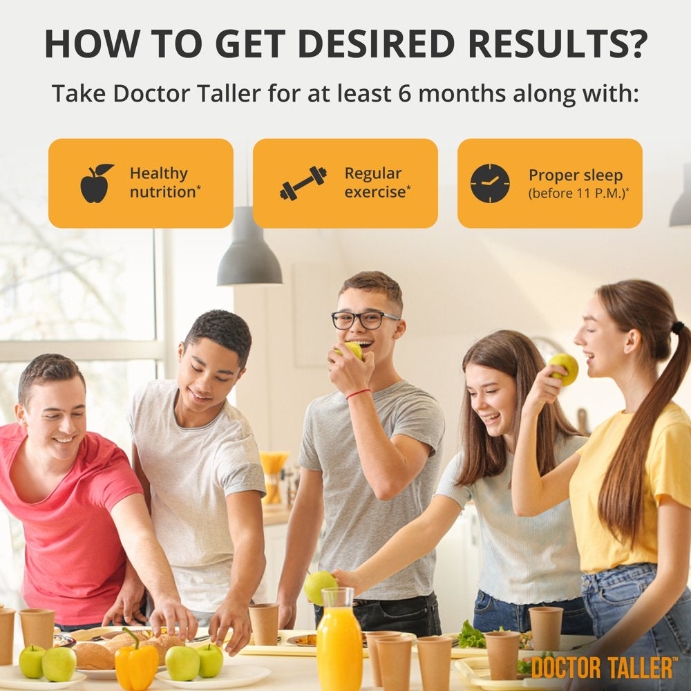 Doctor Taller by Nubest, Support Healthy Growth for Children (8+) and Teens, Premium Growth Supplement, Help Children and Teens Grow, 60 Vegan Capsules (Pack of 3)