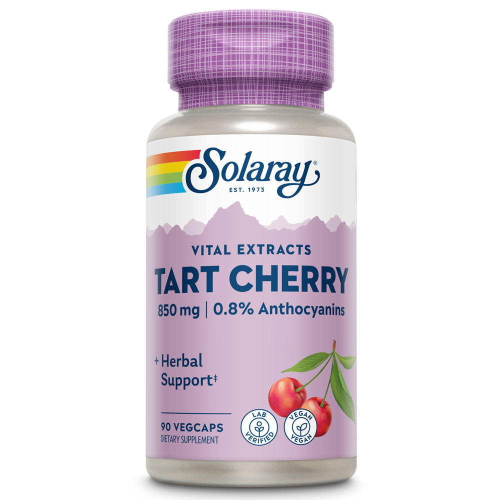 Solaray Tart Cherry Fruit Extract 425Mg | Supports Healthy Uric Acid Levels W/ Antioxidants & Anthocyanins | Non-Gmo & Vegan | 90 Vegcaps