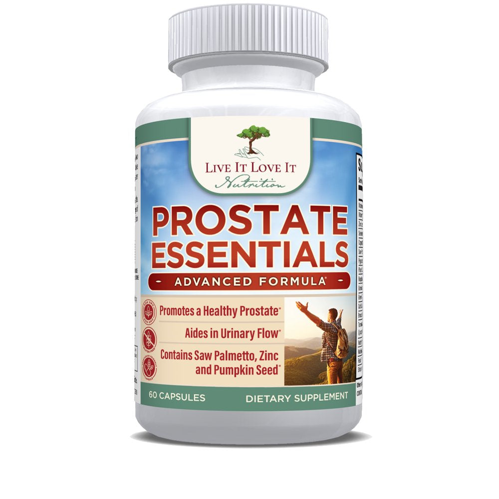 Live It Love It Prostate Essentials Health, Prostate Support Supplement with Saw Palmetto (60 Caps)