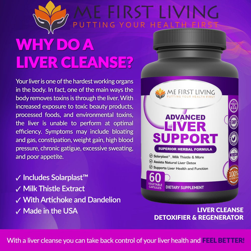 Liver Support Supplement with Milk Thistle, Solarplast & More - 60 Capsules